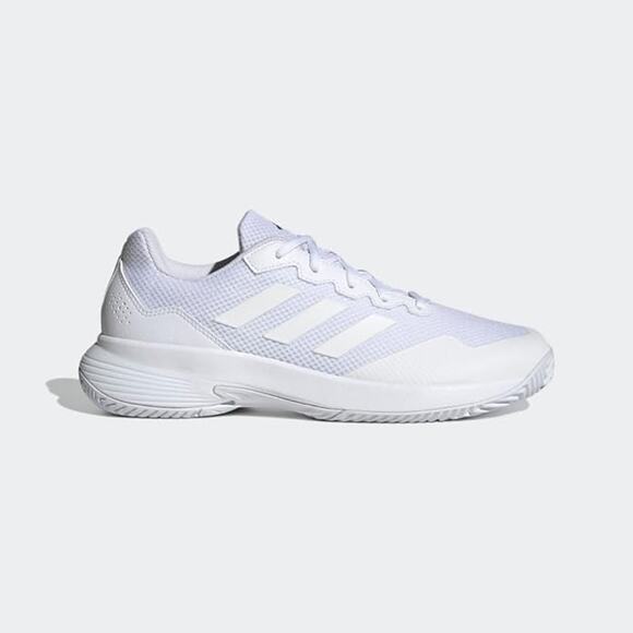 NWT adidas Men\'s Gamecourt 2.0 Tennis Sneaker, White/Matte Silver-Size 11.5